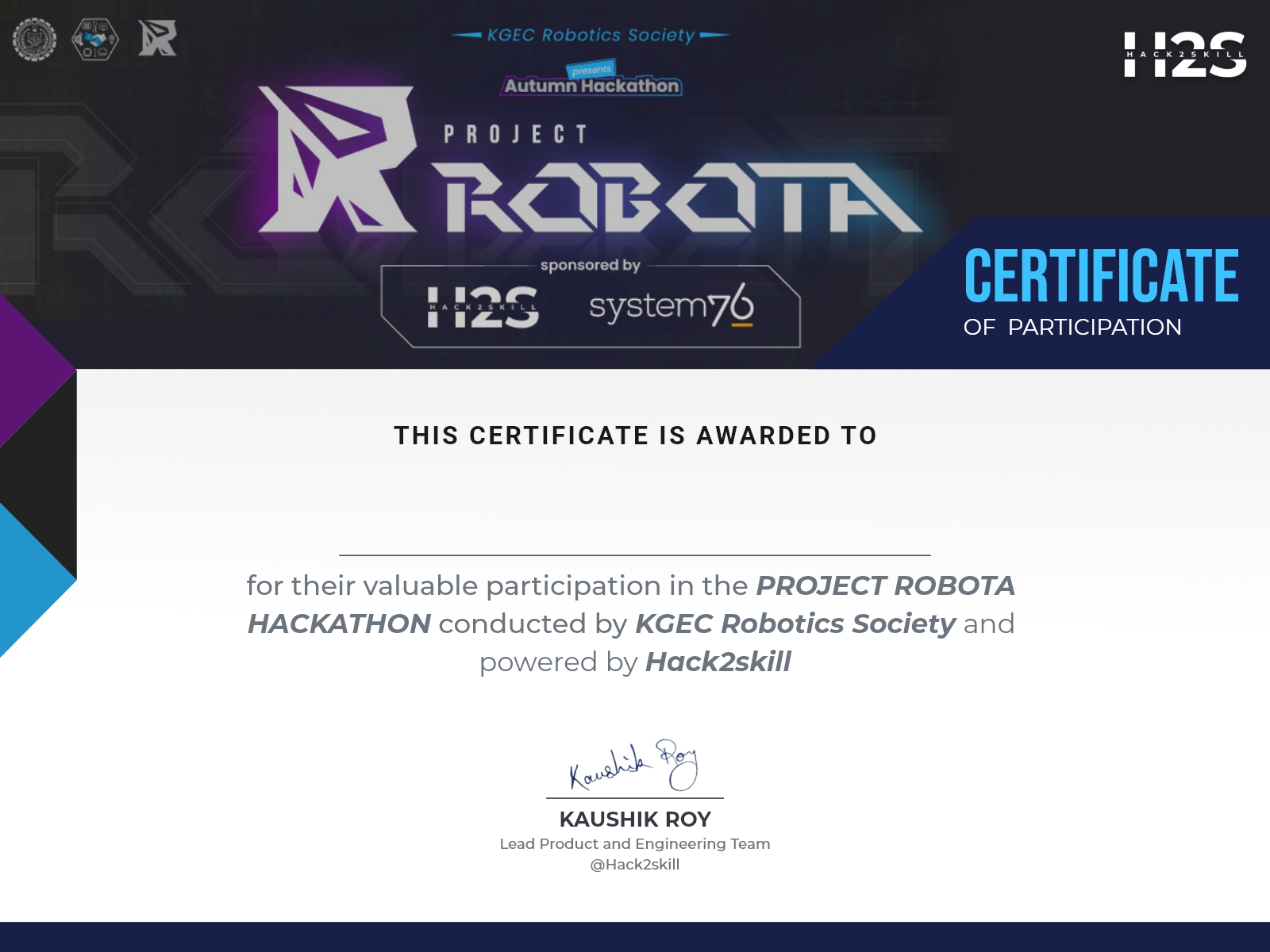 Certificate